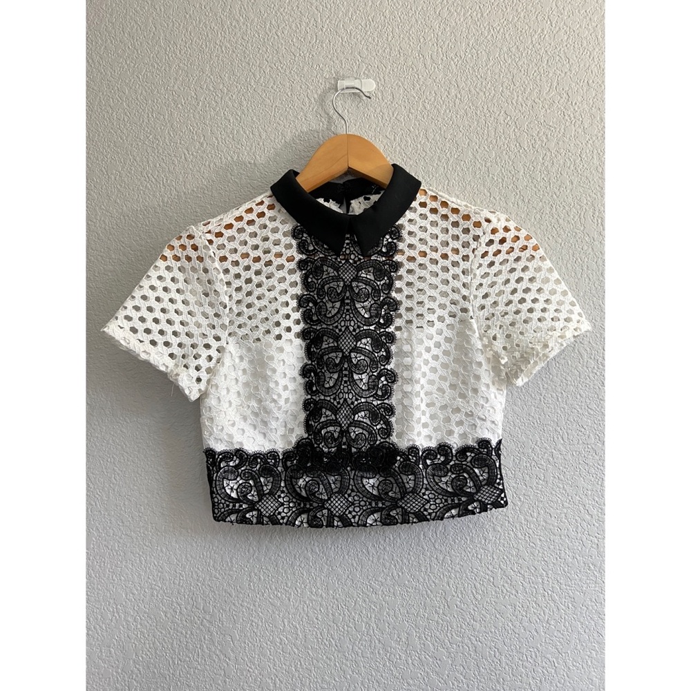 Zara Woman Cropped Embroidered Top and Mini Pencil Skirt Set